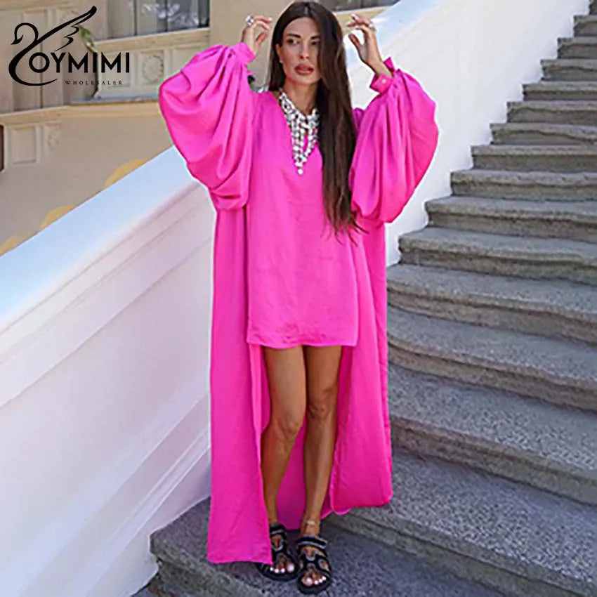 Oymimi Ensemble Élégant pour Femmes - Robe Longue et Haut Décontracté 2 Pièces